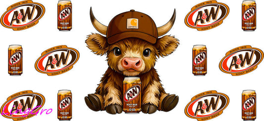 cute cow UV DTF cup wrap for Libbey glass, soda theme tumbler decal