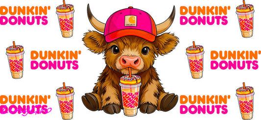 cute cow UV DTF cup wrap for Libbey glass, soda theme tumbler decal