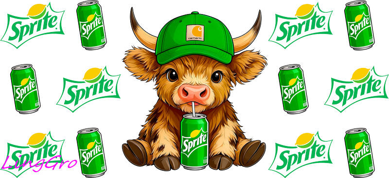 cute cow UV DTF cup wrap for Libbey glass, soda theme tumbler decal