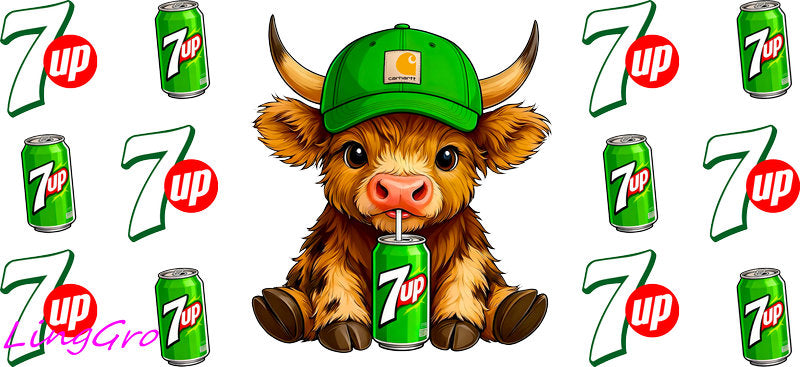 cute cow UV DTF cup wrap for Libbey glass, soda theme tumbler decal