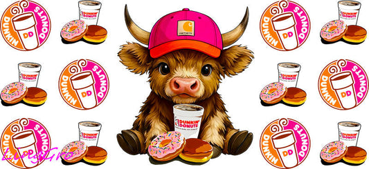 cute cow UV DTF cup wrap for Libbey glass, soda theme tumbler decal