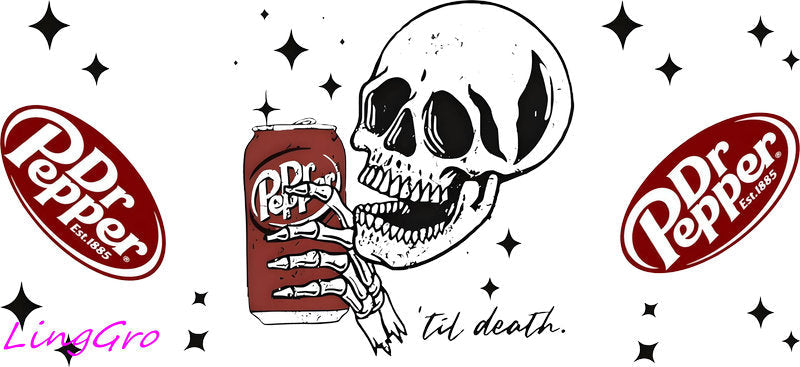 UV DTF cup wrap for Libbey glass, soda theme tumbler decal