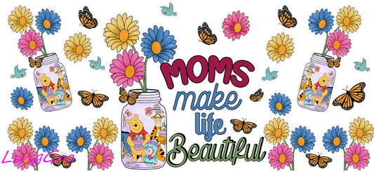 cute mom uv dtf cup wrap design for glass cup trendy mama uv dtf sticker