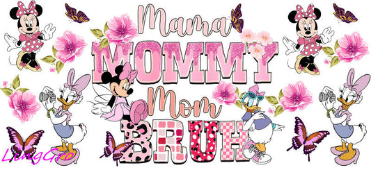 cute mom uv dtf cup wrap design for glass cup trendy mama uv dtf sticker
