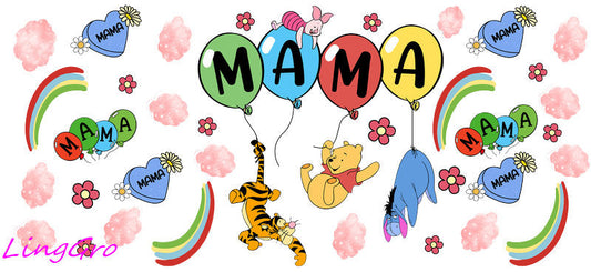 cute mom uv dtf cup wrap design for glass cup trendy mama uv dtf sticker
