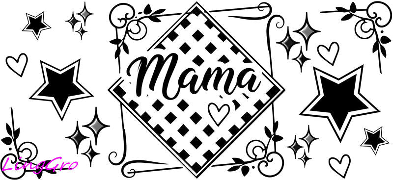 mom cup wrap uv dtf mothers day gift for mom glass cup wrap mama design