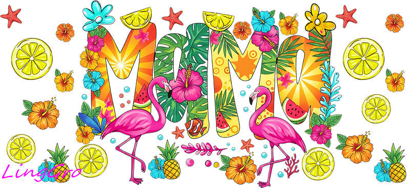 mom cup wrap uv dtf mothers day gift for mom glass cup wrap mama design
