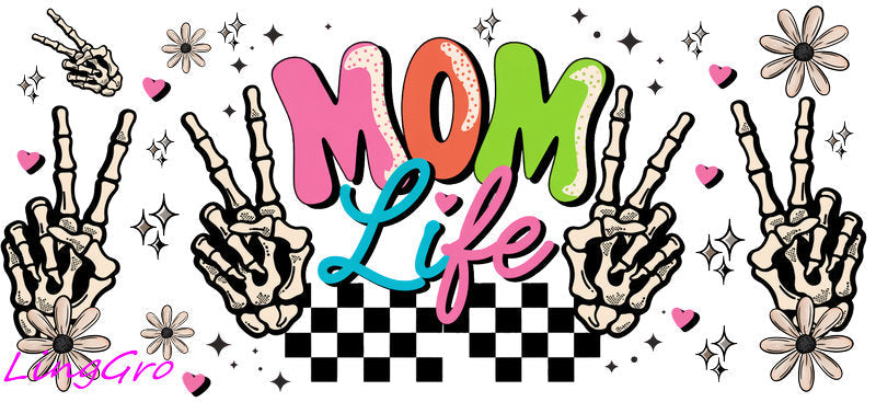 mom cup wrap uv dtf mothers day gift for mom glass cup wrap mama design