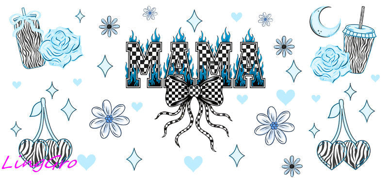 mom cup wrap uv dtf mothers day gift for mom glass cup wrap mama design