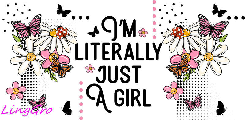 floral girl quote uv dtf cup wrap design for glass cups aesthetic flower decal
