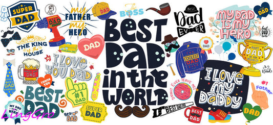 dad cup wrap uv dtf transfer fathers day tumbler decal design