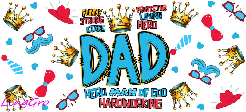 dad cup wrap uv dtf transfer fathers day tumbler decal design