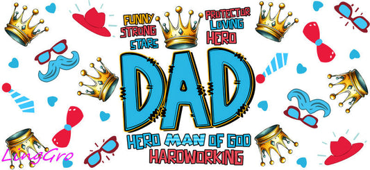 dad cup wrap uv dtf transfer fathers day tumbler decal design
