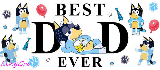 Best Dad Ever [Character] UV DTF cup wrap for 16oz Libbey glass KA-5001