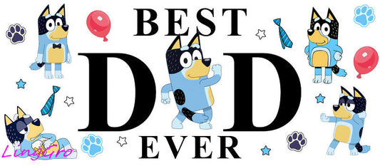 Best Dad Ever [Character] UV DTF cup wrap for 16oz Libbey glass KA-5002