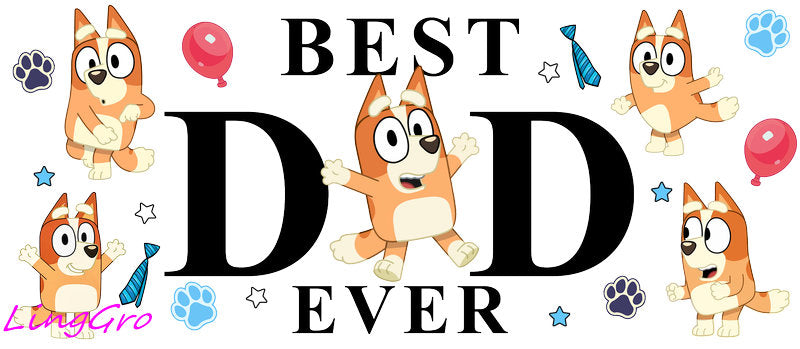 Best Dad Ever [Character] UV DTF cup wrap for 16oz Libbey glass KA-5003