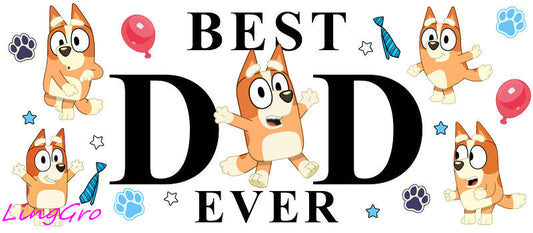 Best Dad Ever [Character] UV DTF cup wrap for 16oz Libbey glass KA-5003