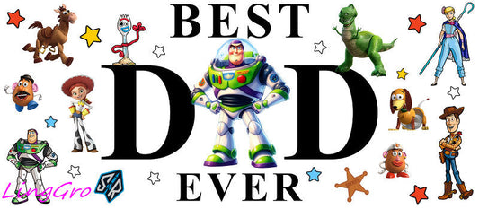 Best Dad Ever [Character] UV DTF cup wrap for 16oz Libbey glass KA-5007