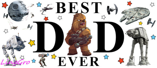 Best Dad Ever [Character] UV DTF cup wrap for 16oz Libbey glass KA-5009