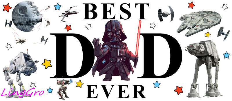 Best Dad Ever [Character] UV DTF cup wrap for 16oz Libbey glass KA-5011