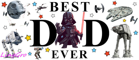 Best Dad Ever [Character] UV DTF cup wrap for 16oz Libbey glass KA-5011