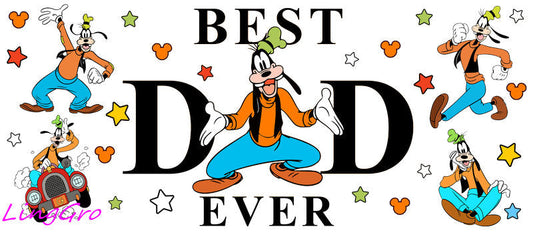 Best Dad Ever [Character] UV DTF cup wrap for 16oz Libbey glass KA-5015