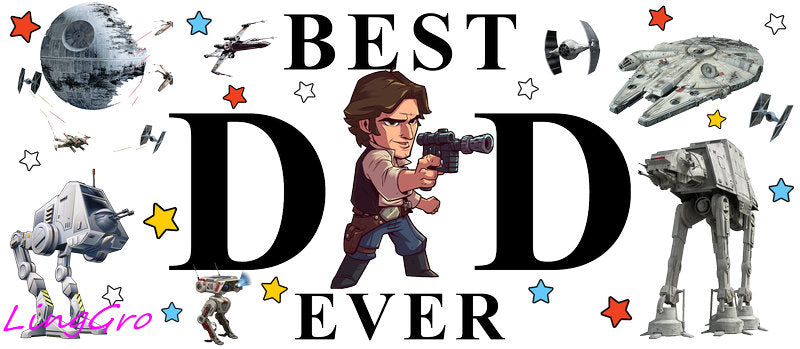 Best Dad Ever [Character] UV DTF cup wrap for 16oz Libbey glass KA-5016