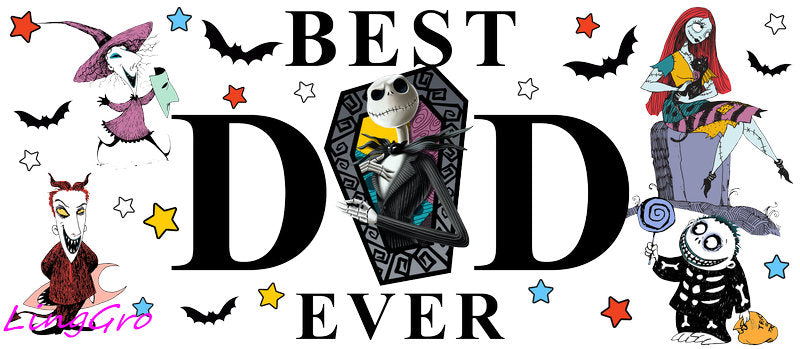 Best Dad Ever [Character] UV DTF cup wrap for 16oz Libbey glass KA-5017