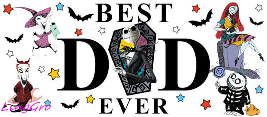 Best Dad Ever [Character] UV DTF cup wrap for 16oz Libbey glass KA-5017