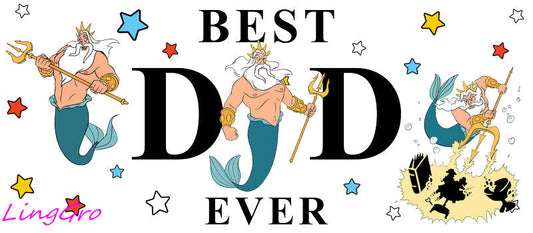 Best Dad Ever [Character] UV DTF cup wrap for 16oz Libbey glass KA-5018