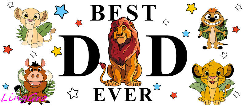 Best Dad Ever [Character] UV DTF cup wrap for 16oz Libbey glass KA-5020