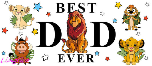 Best Dad Ever [Character] UV DTF cup wrap for 16oz Libbey glass KA-5020