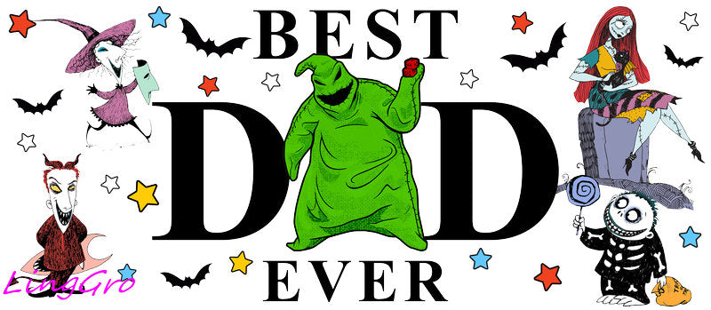 Best Dad Ever [Character] UV DTF cup wrap for 16oz Libbey glass KA-5024