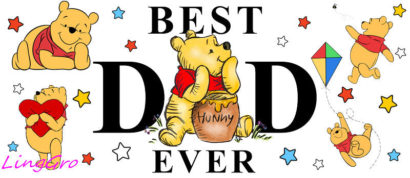 Best Dad Ever [Character] UV DTF cup wrap for 16oz Libbey glass KA-5026