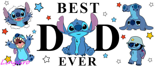Best Dad Ever [Character] UV DTF cup wrap for 16oz Libbey glass KA-5030