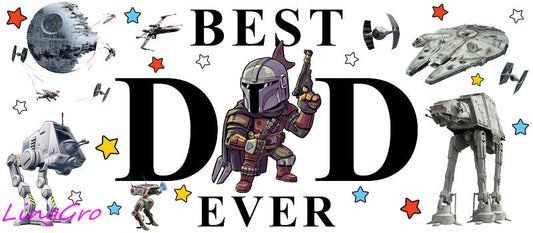 Best Dad Ever [Character] UV DTF cup wrap for 16oz Libbey glass KA-5032