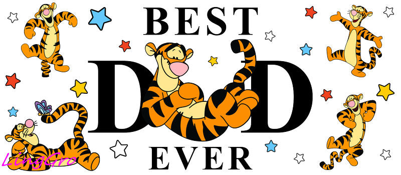 Best Dad Ever [Character] UV DTF cup wrap for 16oz Libbey glass KA-5034
