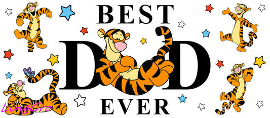 Best Dad Ever [Character] UV DTF cup wrap for 16oz Libbey glass KA-5034