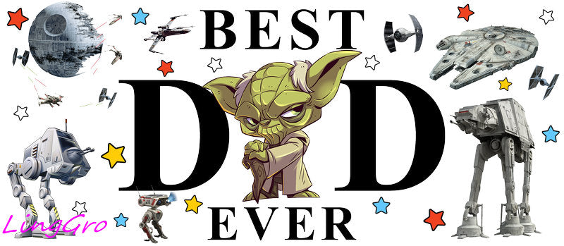 Best Dad Ever [Character] UV DTF cup wrap for 16oz Libbey glass KA-5036