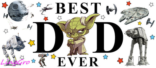 Best Dad Ever [Character] UV DTF cup wrap for 16oz Libbey glass KA-5036