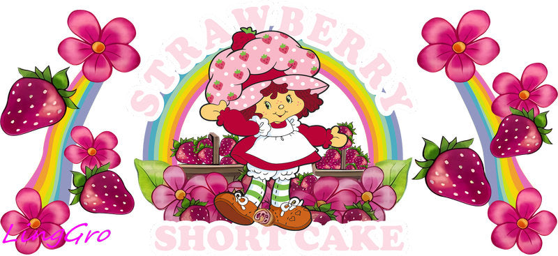 Strawberry girl aesthetic UV DTF cup wrap for 16oz Libbey glass KA-5044