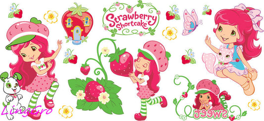 Strawberry girl aesthetic UV DTF cup wrap for 16oz Libbey glass KA-5050