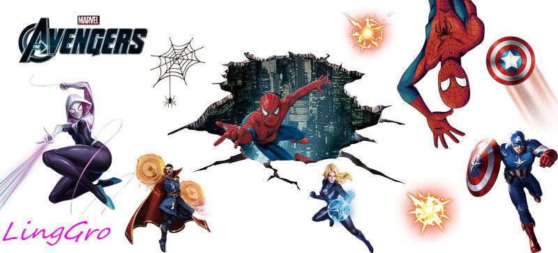 superhero decal for glass cup KA-5128