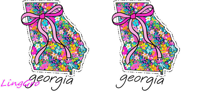 Floral State Cup Wrap & Decal for Libbey Glass 16 oz | UV DTF Tumbler Wrap