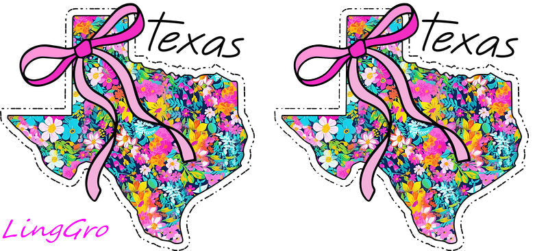 Floral State Cup Wrap & Decal for Libbey Glass 16 oz | UV DTF Tumbler Wrap