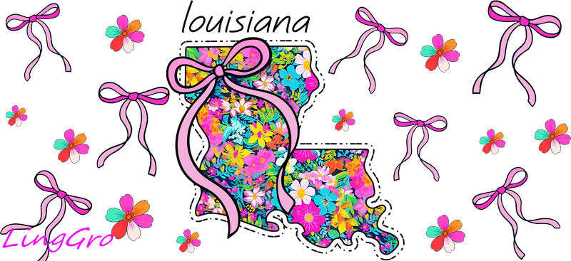 Floral State Cup Wrap & Decal for Libbey Glass 16 oz | UV DTF Tumbler Wrap