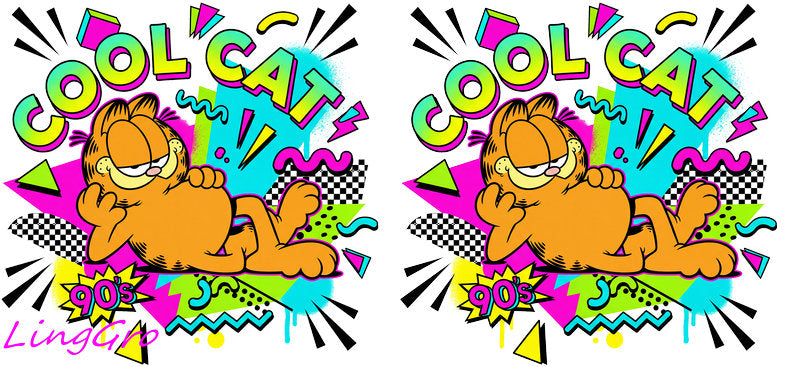 funny cartoon cat cup wrap