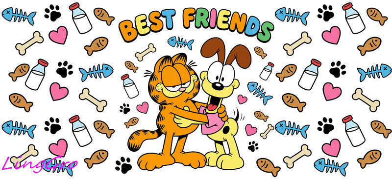 cartoon cat cup wrap design