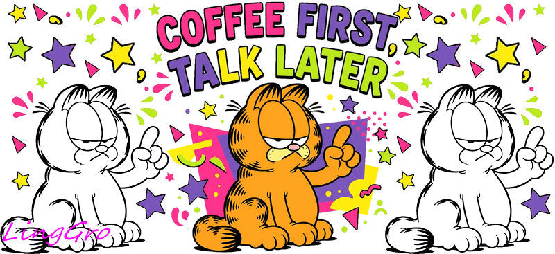 lazy cat tumbler decal
