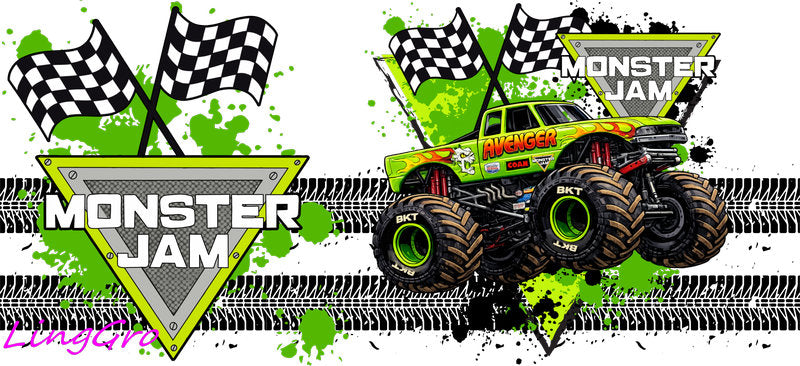 monster truck tumbler decal